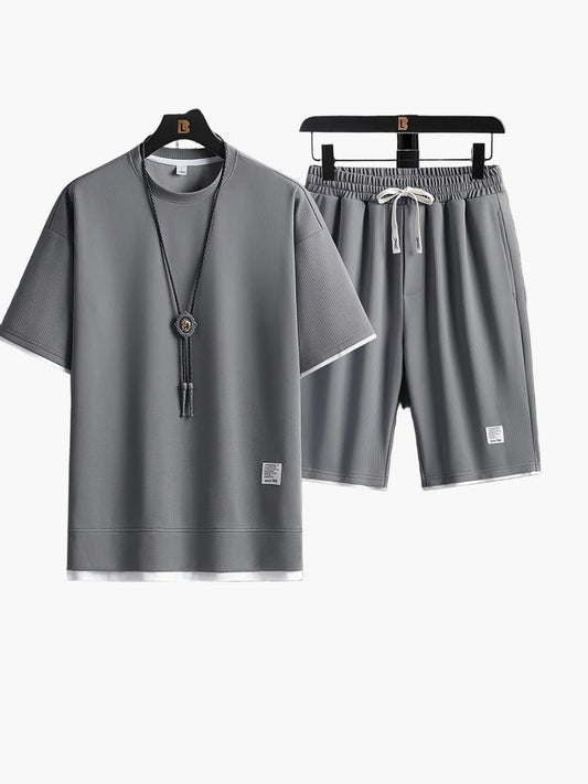 Herren Freizeit Trainingsanzug Set – Modernes T-Shirt und Shorts, Komfortabler Style für Alltag & Sport