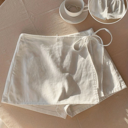 Damen Wickel Skort – Eleganter Minirock mit Shorts, Stilvoll für Strand und Freizeit
