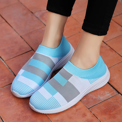 Damen Slip-On Sneaker – Bequeme Freizeitschuhe mit modernem Muster für Alltag und Spaziergänge