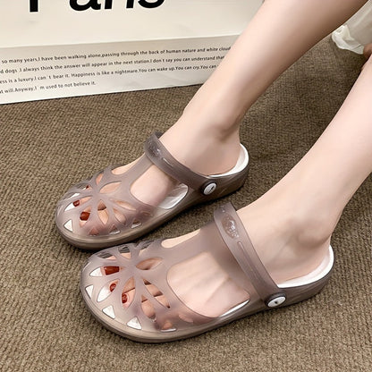 Damen Freizeit-Sandalen mit Cut-Out-Design und verstellbarem Riemen – Bequeme Sommerschuhe für Alltag & Urlaub