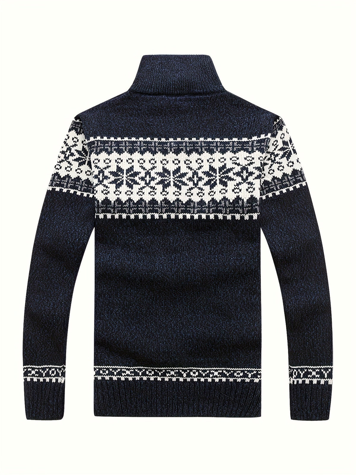 Herren Strickjacke Reißverschluss Stehkragen Norwegermuster Winter Casual