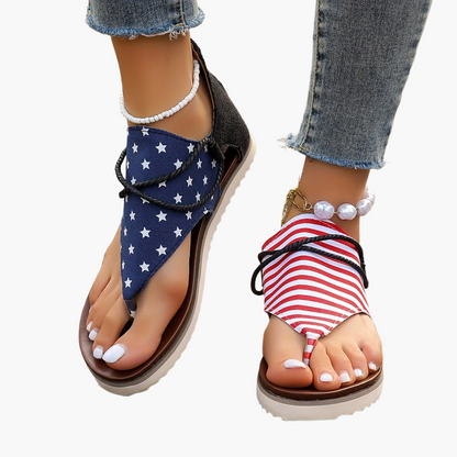 Damen Sandalen mit Leopardenmuster – Bequeme Sommer-Sandalen im Boho-Stil