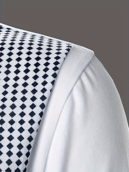 Herren Polohemd mit modernem Zip-Kragen und Kontrastmuster – Stilvolles Poloshirt für Business & Freizeit
