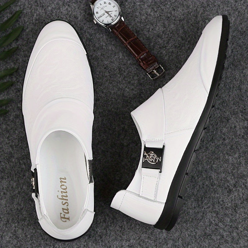 Herren Slip-On Loafer – Modische Freizeitschuhe mit Prägung und moderner Schnalle
