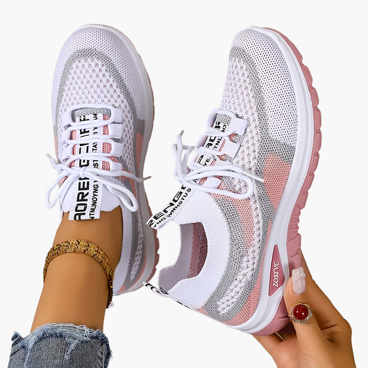 Damen Sneaker Freizeit Atmungsaktiv Leicht Laufschuhe Sportlich