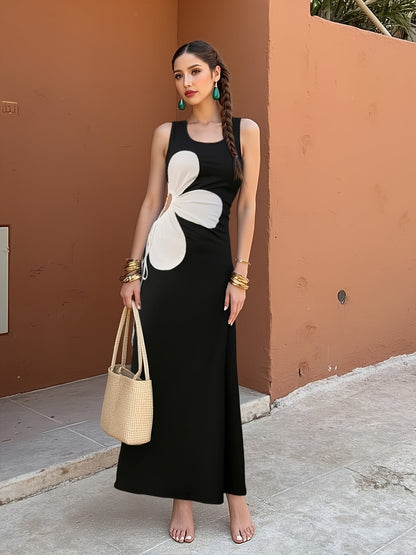 Damen Bodycon Kleid mit Blumen Cut-Out und modischem Design – Ideal für Partys und Sommer-Events
