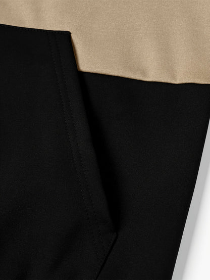 Herren Kapuzenjacke mit Reißverschluss, Farbblock-Design, Taschen, Weiches Material