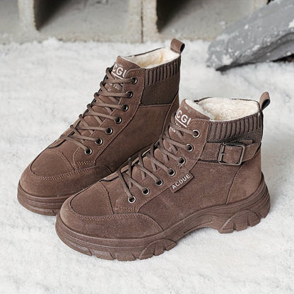 Unisex Winterstiefel mit Schnürung und Kunstfellfutter – Warm & Robust