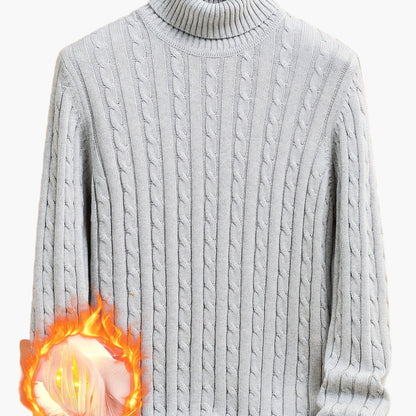 Herren Strickpullover mit Zopfmuster – Rollkragen, stilvoll & bequem, ideal für Freizeit und Alltag