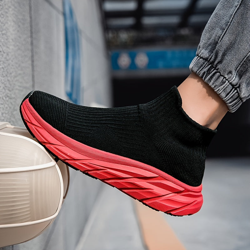 Unisex Slip-on Sneaker gestrickt dickere Sohle einfarbig