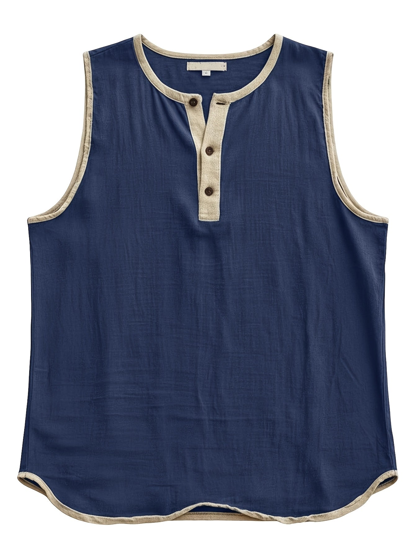 Herren ärmelloses Henley-Shirt Freizeit Top für vielseitige Outfits