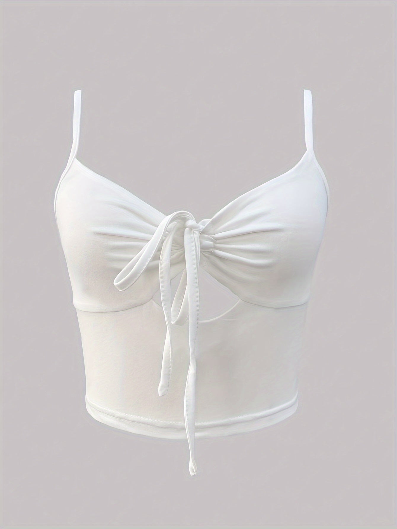 Damen Crop Top mit Frontschleife und Cut-Out – Modisches Camisole für Alltag und Ausgehen