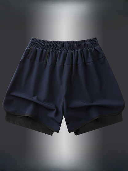 Herren Laufshorts 2-in-1 Sport Fitness Trainingsshorts mit Innenhose