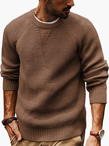 Herren Strickpullover Vintage Stil – Klassischer Rundhalsausschnitt, Perfekt für Alltag und Freizeit