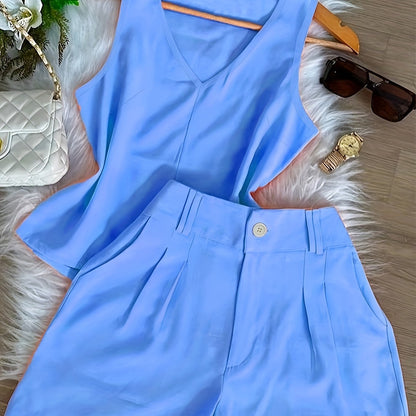 Damen Sommer Set – Elegantes Top und Shorts, Modischer Casual Look für Alltag & Urlaub