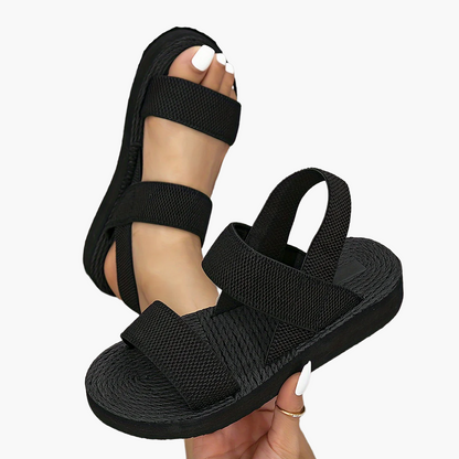 Damen Sommer Plateau Sandalen – Bequeme Freizeitsandalen mit Doppelriemen für Alltag und Urlaub