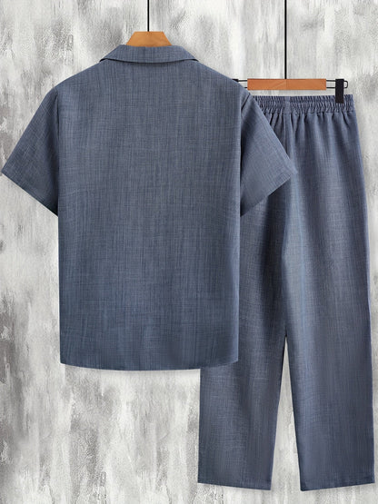 Herren Freizeit Set Kurzarm Hemd und Hose – Entspannter Sommer-Look für Alltag & Urlaub