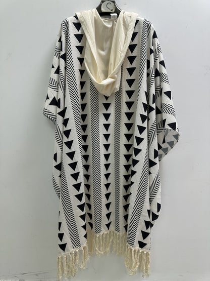 Herren Boho Poncho mit Kapuze – Geometrisches Muster, Überwurf für Strand und Festival