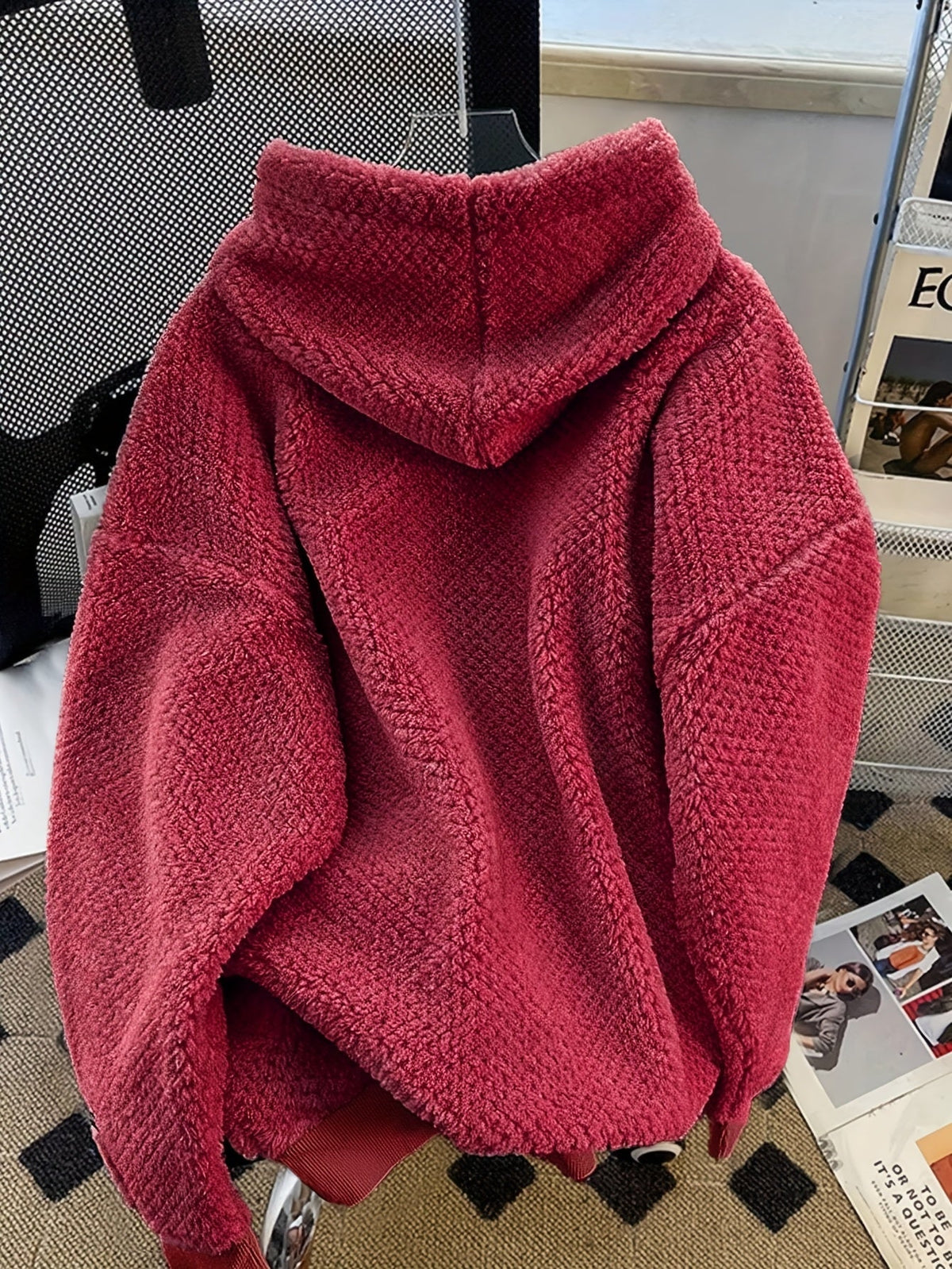 Kuscheliger Hoodie mit Kapuze und Kängurutasche – Weicher Teddy-Look