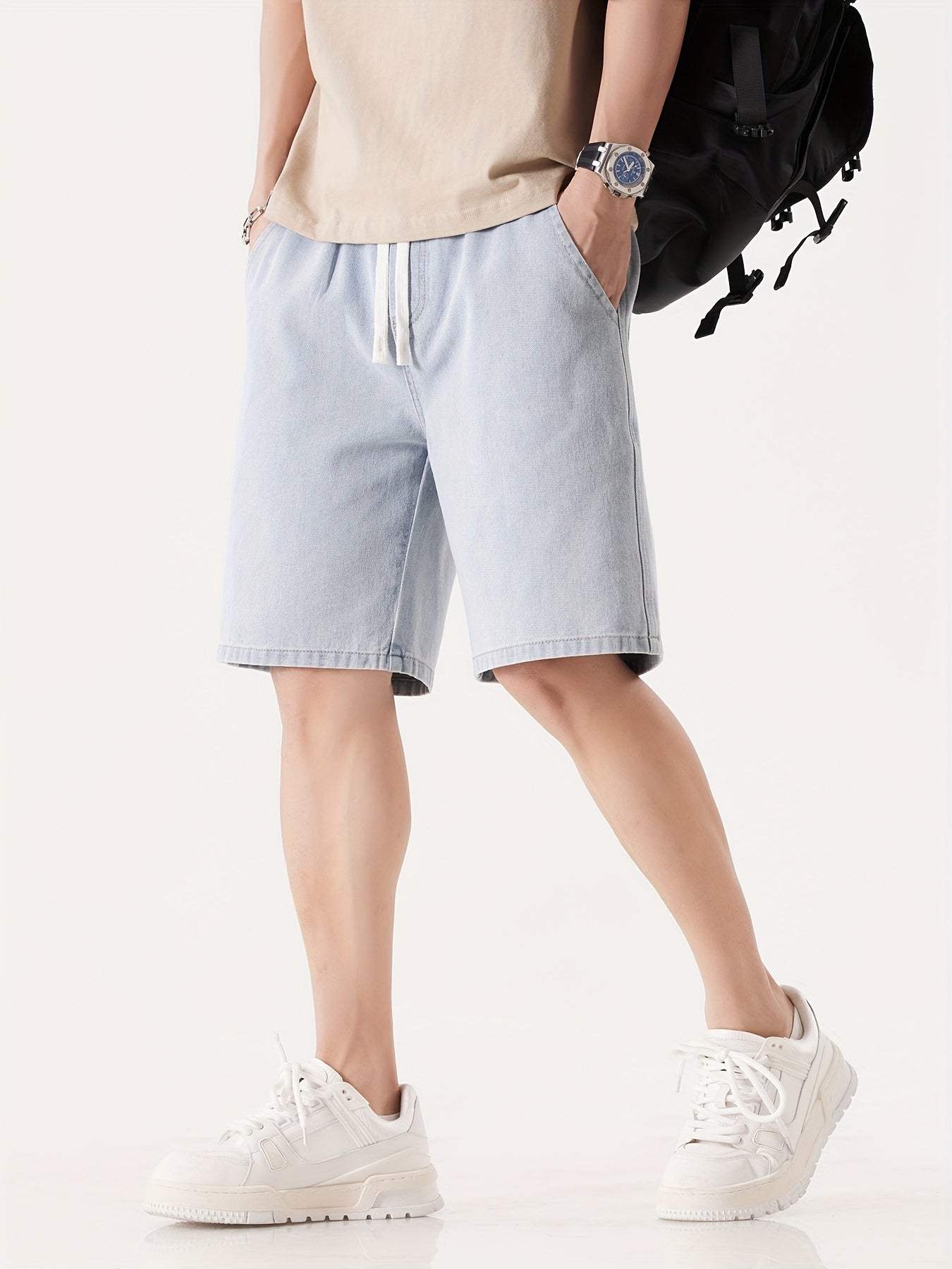 Herren Denim Shorts Lockerer Schnitt für Freizeit und Alltag