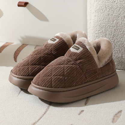 Unisex Winter Hausschuhe, Stepp-Design, weiches Futter, dicke Sohle