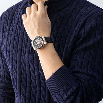 Herren Strickpullover mit Zopfmuster und Stehkragen – Eleganter Casual Look für Herbst und Winter
