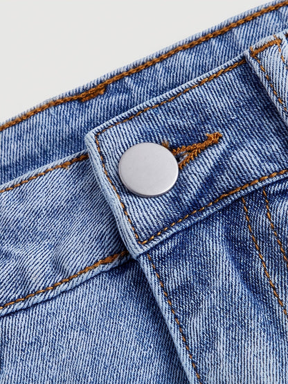 Damen Jeans Minirock im eleganten Stil mit verspielten Schleifen und Taschen – Perfekt für Freizeit und Sommer