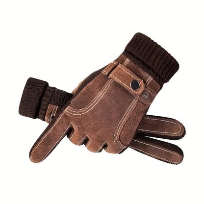 Unisex Winterhandschuhe mit Rippbündchen und Ziernähten