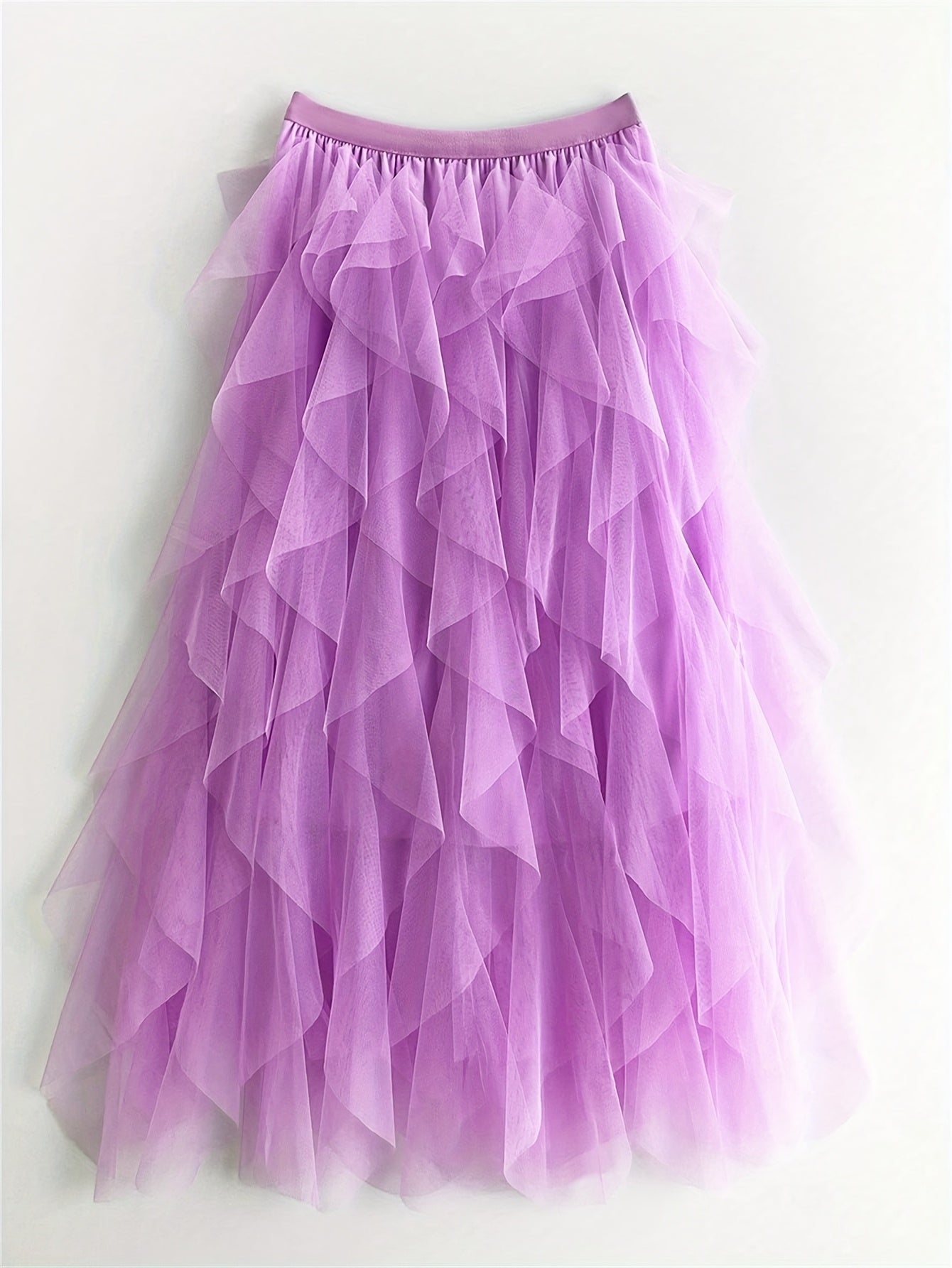 Damen Eleganter Maxirock mit Stufen und Volants für festliche Anlässe