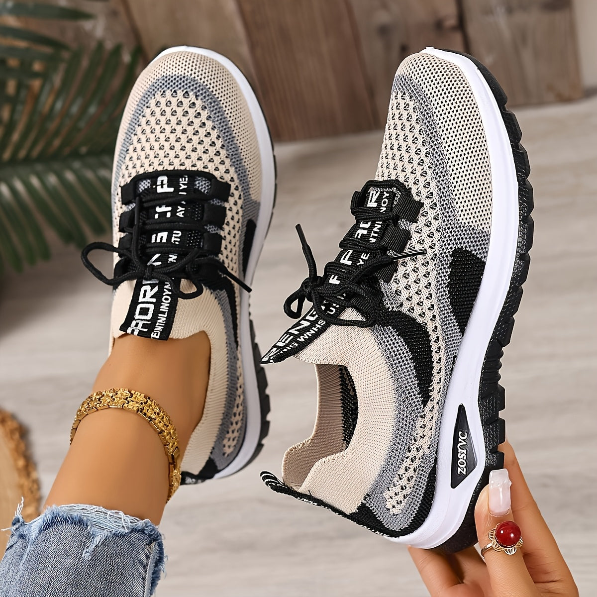 Damen Sneaker Freizeit Atmungsaktiv Leicht Laufschuhe Sportlich