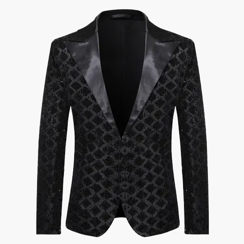 Herren Luxus Pailletten Sakko Blazer für Party und Bühne – Elegantes Glitzer-Design