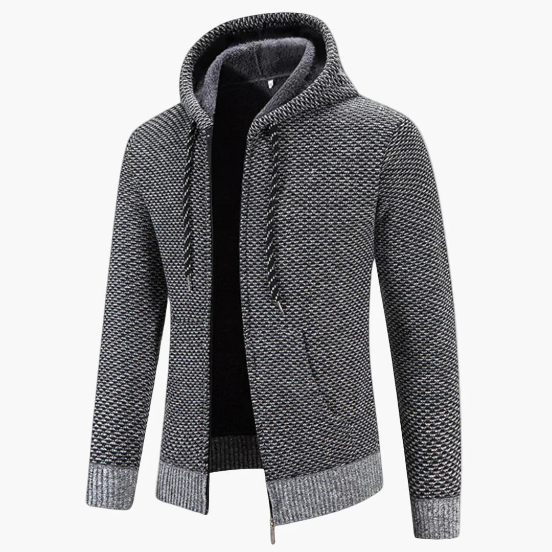 Herren Strickjacke mit Kapuze – Bequemer Freizeit Hoodie für Herbst & Winter