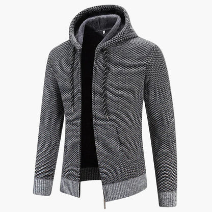 Herren Strickjacke mit Kapuze – Bequemer Freizeit Hoodie für Herbst & Winter