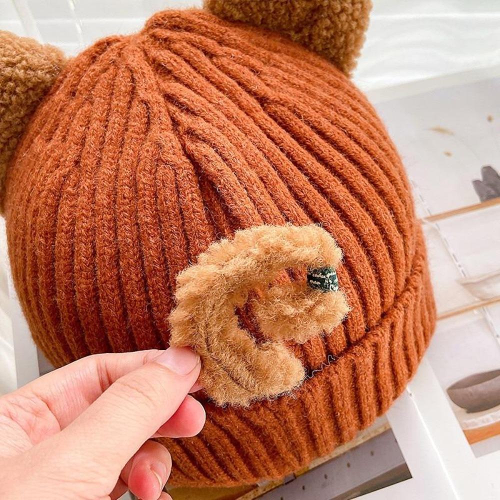 Gerippte Beanie Mütze mit Katzenohren und Umschlag, verschiedene Farben