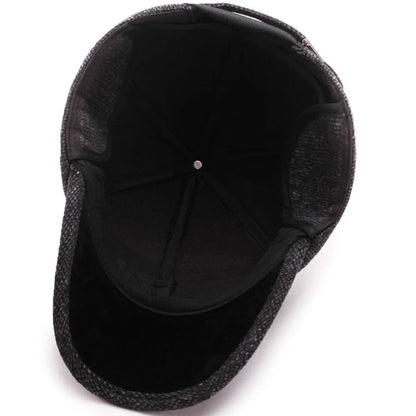 Winter Baseball Cap mit Ohrenklappen Herren Warme Schirmmütze