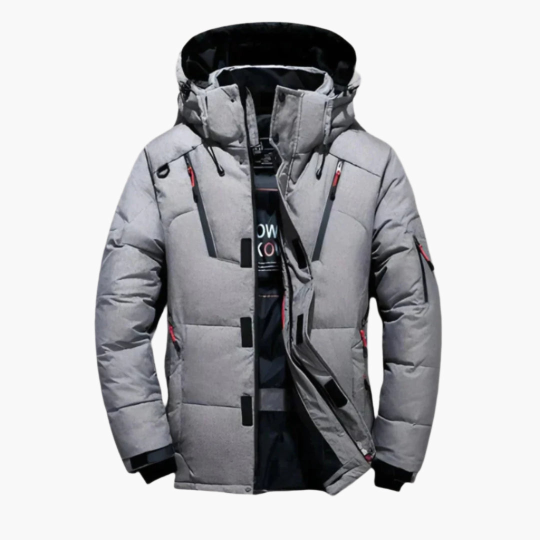 Herren-Winterjacke mit Kapuze und funktionalem Design