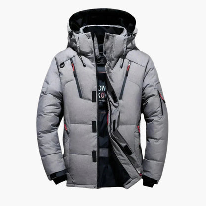 Herren-Winterjacke mit Kapuze und funktionalem Design