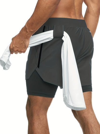 Herren Trainingsshorts mit Doppellage – Perfekt für Fitness, Laufen & Sport