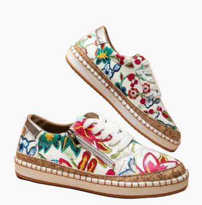 Damen Sneaker mit Blumenmuster – Modische Freizeitschuhe mit orthopädischem Komfort