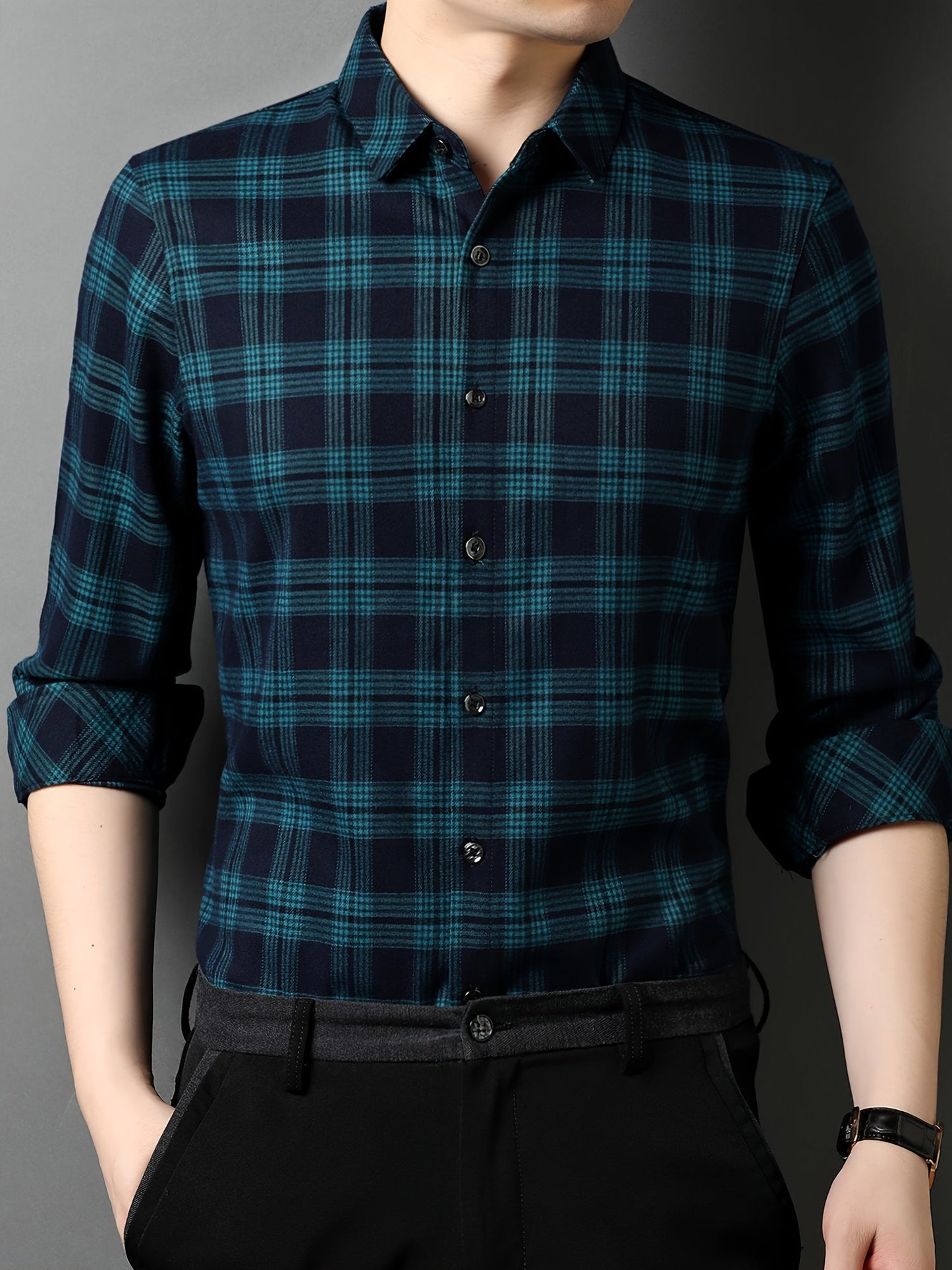 Herren Modernes Karohemd – Eleganter Freizeit- und Business-Look