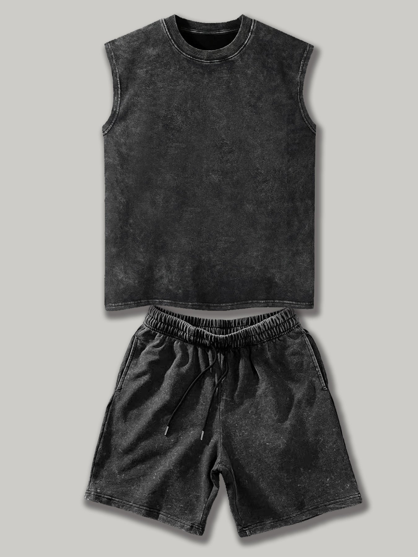 Herren Freizeit Set – Ärmelloses Shirt und Shorts für Sport & Alltag