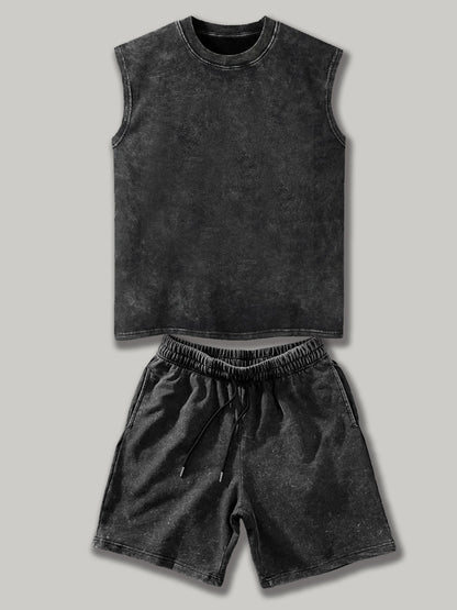 Herren Freizeit Set – Ärmelloses Shirt und Shorts für Sport & Alltag
