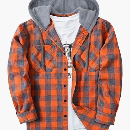 Herren Karo-Hemdjacke mit Kapuze – Lässige Streetwear für Alltag und Freizeit