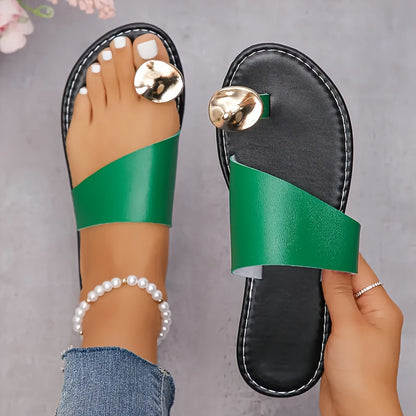 Damen Sandalen mit modernem Zehenring und breitem Riemen – Stilvolle Sommerschuhe für Freizeit & Urlaub