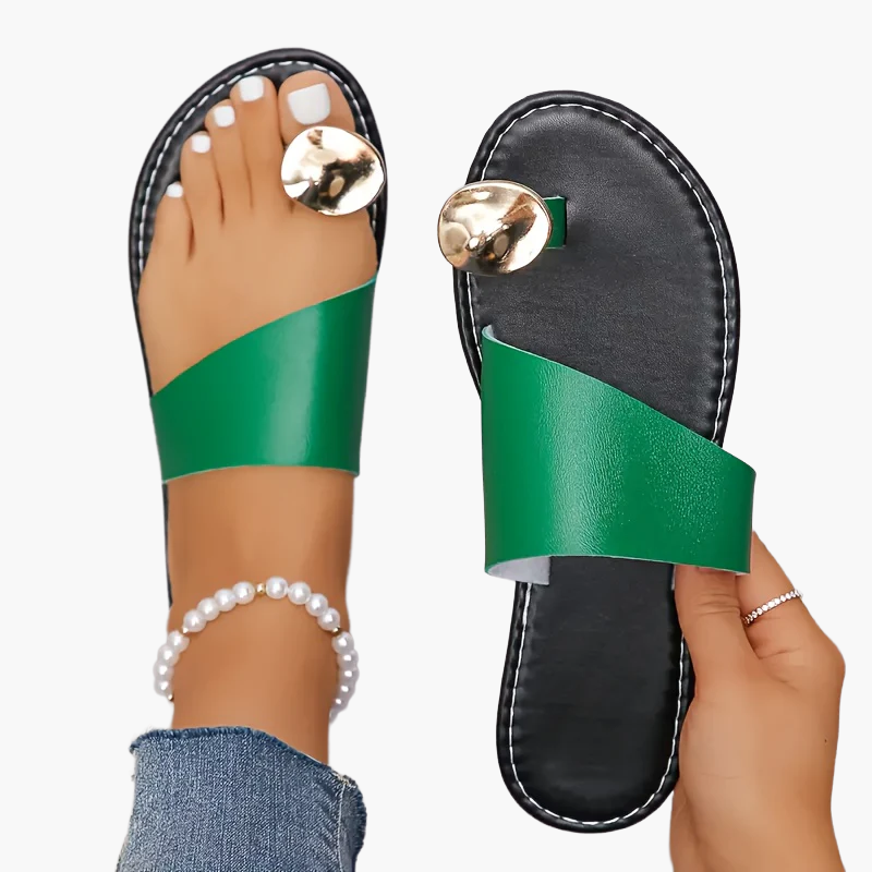 Damen Sandalen mit modernem Zehenring und breitem Riemen – Stilvolle Sommerschuhe für Freizeit & Urlaub