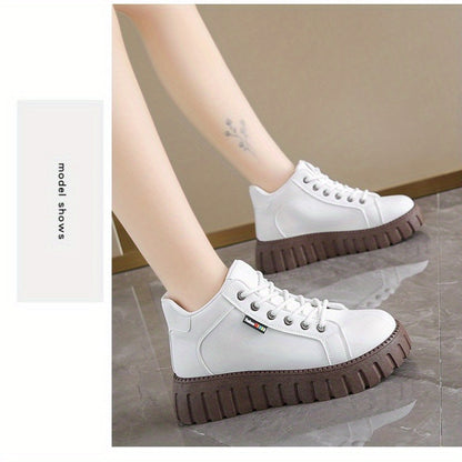 Damen Plateausneaker Schnürschuh mit Profilsohle