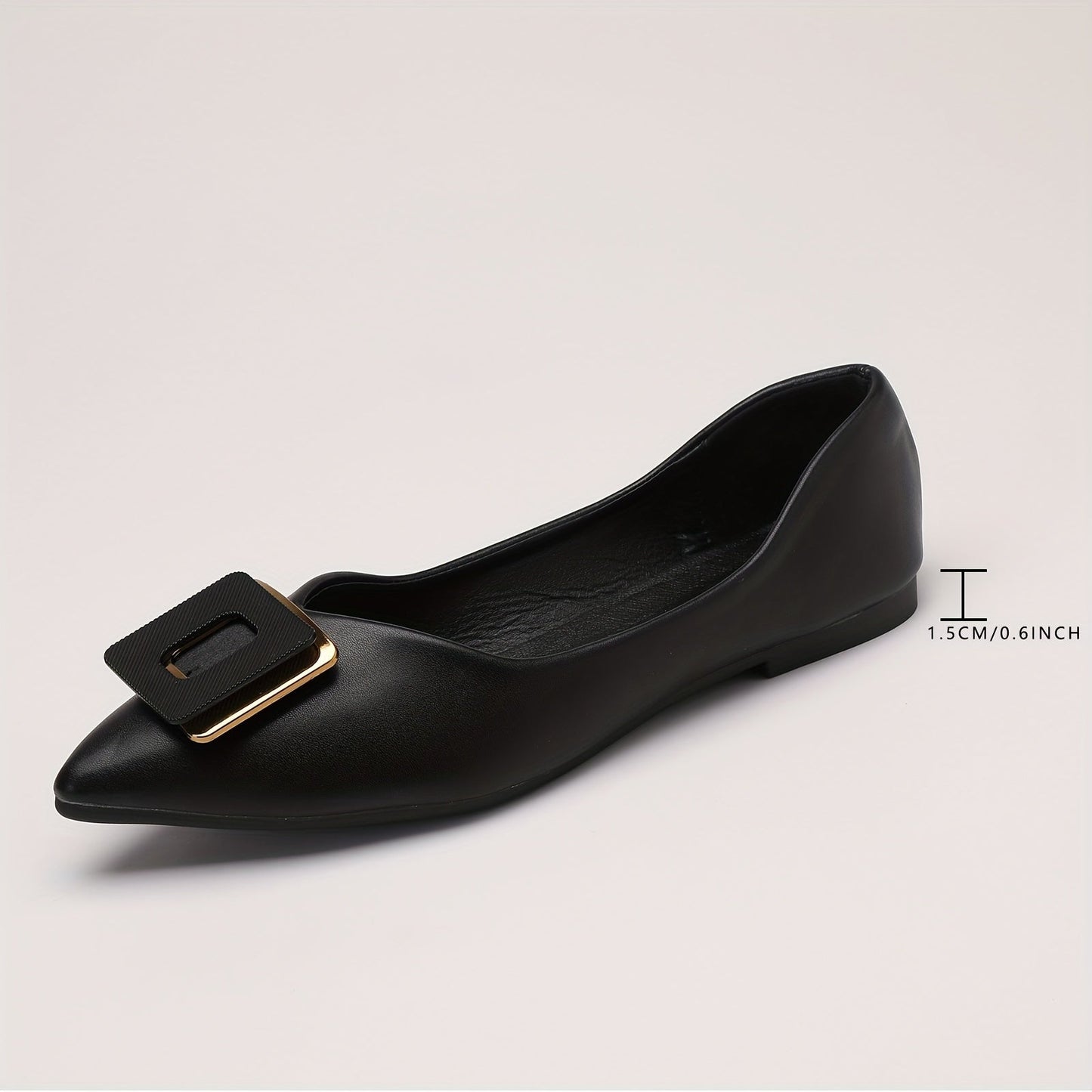 Damen Elegante Spitzenschuhe mit Statement-Schnalle – Klassische Ballerinas für Büro und Alltag