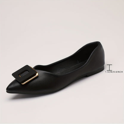 Damen Elegante Spitzenschuhe mit Statement-Schnalle – Klassische Ballerinas für Büro und Alltag