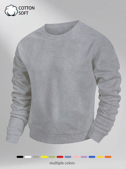 Herren Basic Rundhals Sweatshirt – Klassischer Look für Alltag & Freizeit