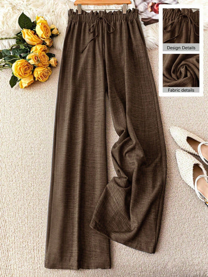 Damen Weite Freizeithose mit Kordelzug – Luftige Loungehose für Alltag und Urlaub